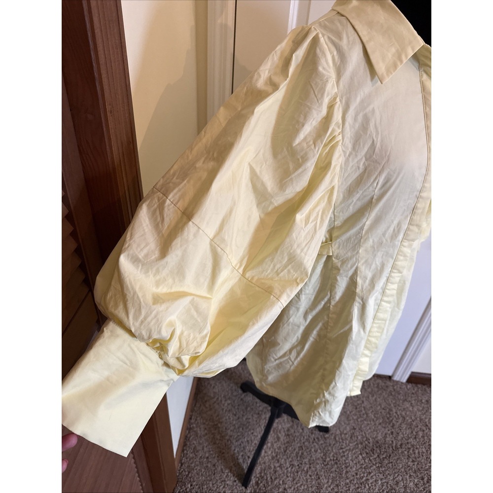 Reminiscence Yellow Statemebtbsleeve Mini Shirt Dress Size Large - Picture 2 of 9
